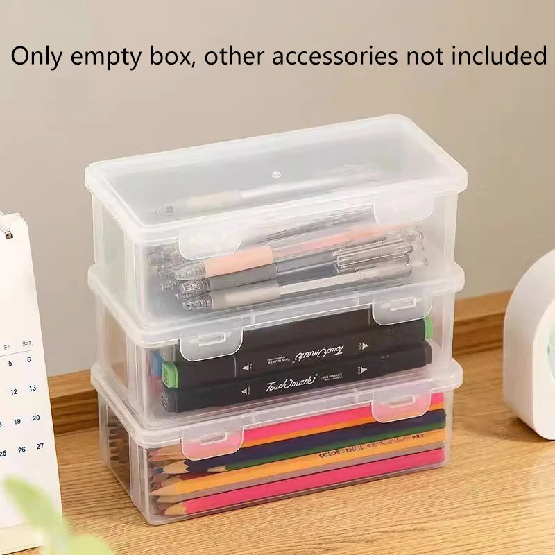 Clear Stackable Pencil Box – Large Capacity Plastic Organizer Pencil Storage Box Babs