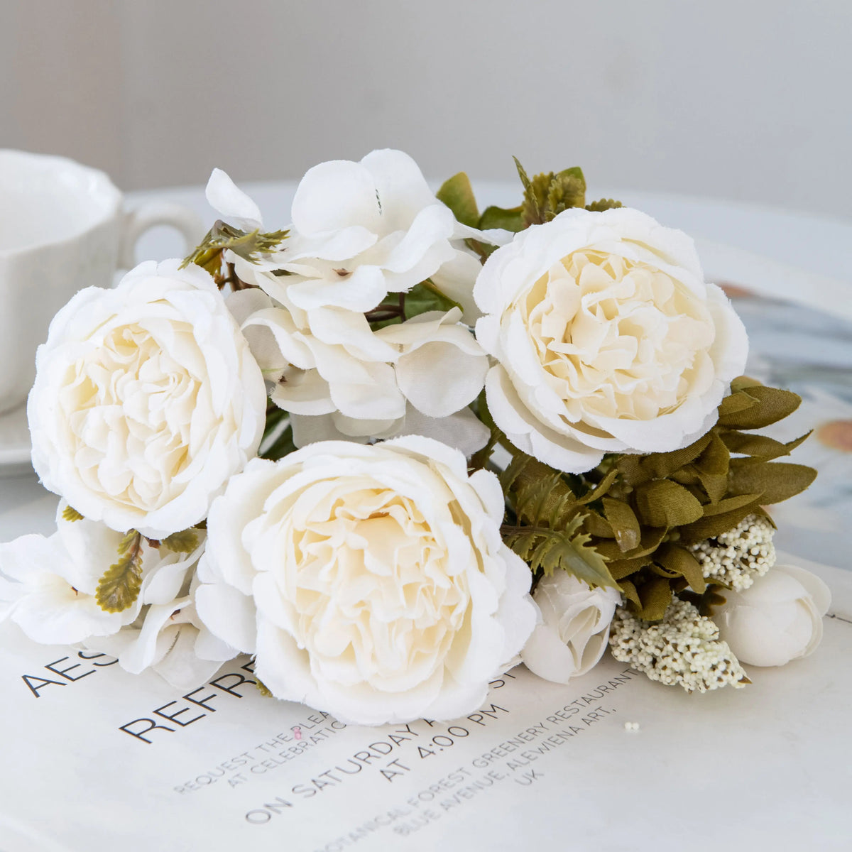 Silk Peony Artificial Flower Bouquet – Wedding & Home Décor Artificial Flower Bouquet Babs color 2 1 pc