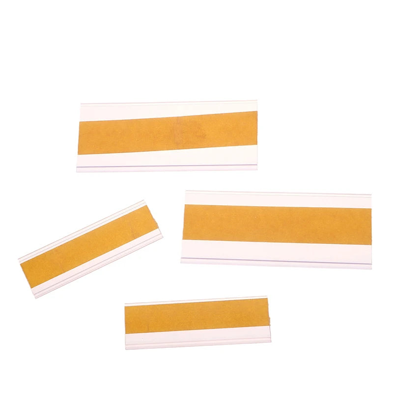 50Pcs Self-Adhesive Clear PVC Shelf Price Tag Holders Shelf Label Holders Babs