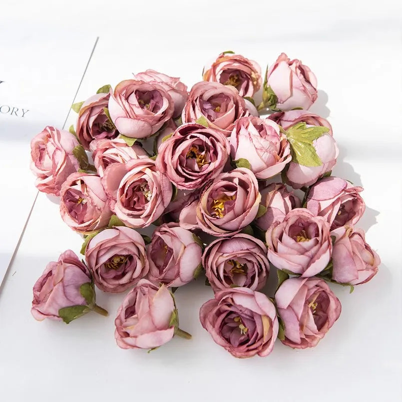Artificial Silk Rose Flower Heads 25/50 Pcs – Wedding Home Decor Artificial Silk Flowers Babs