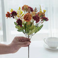Silk Chrysanthemum Artificial Flower Bouquet – Wedding & Home Artificial Flower Bouquet Babs Orange 1PC