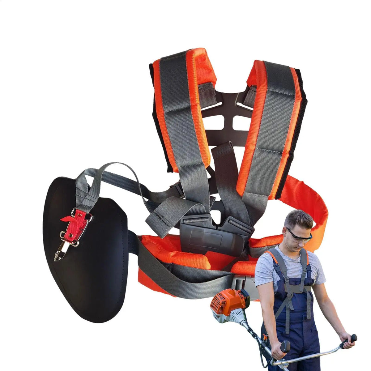 Double Shoulder Brush Cutter Harness – Padded Trimmer Strap Trimmer Harness Strap Babs