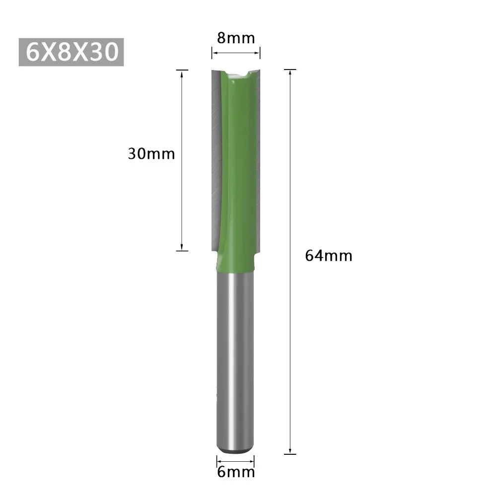 6mm Shank Wood Router Bit – Single & Double Flute Straight Cutter Wood Router Bit Babs 6x8x30