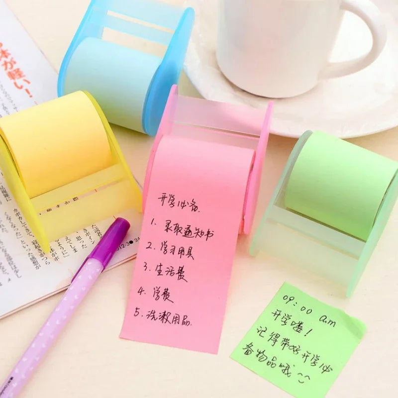 Sticky Memo Note Roll Tape Dispenser – Adhesive Notepad Holder Memo Note Dispenser Babs