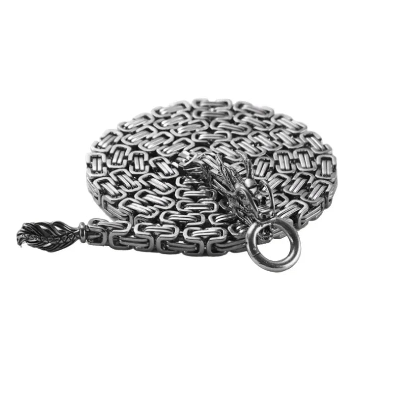 Stainless Steel Dragon Chain Bracelet 101cm – EDC Tactical Whip Chain Link Bracelet Babs white