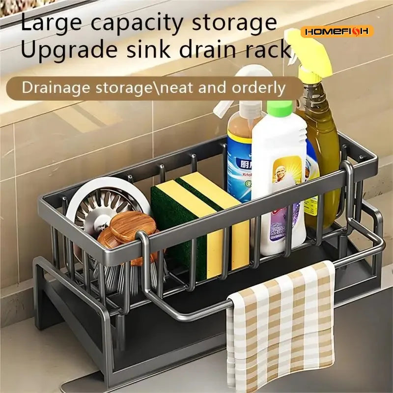 Kitchen Sponge Rack & Countertop Organizer – Drainage Design Kitchen Sink Organizer Babs