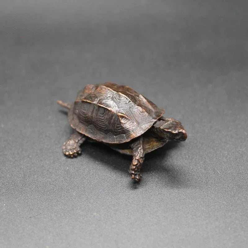 Vintage Copper Bagua Feng Shui Dragon Turtle Statue Decorative Figurine Babs