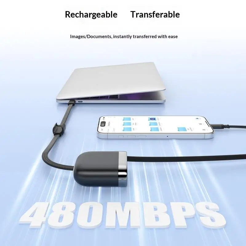 240W USB-C Retractable Fast Charge Cable – Magnetic Storage USB-C Charging Cable Babs