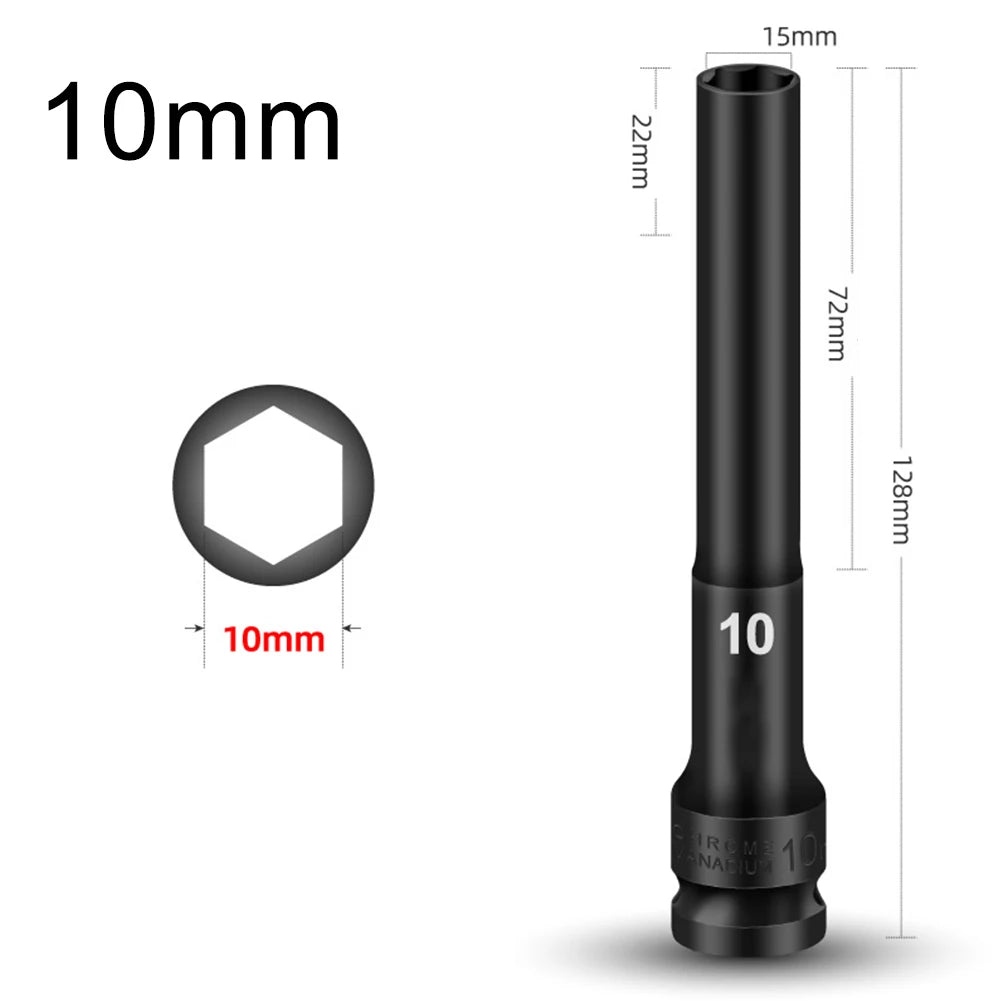 1/2" Drive Hex Socket Impact Wrench Adapter – Chrome Vanadium Socket Wrench Adapter Babs 10mm
