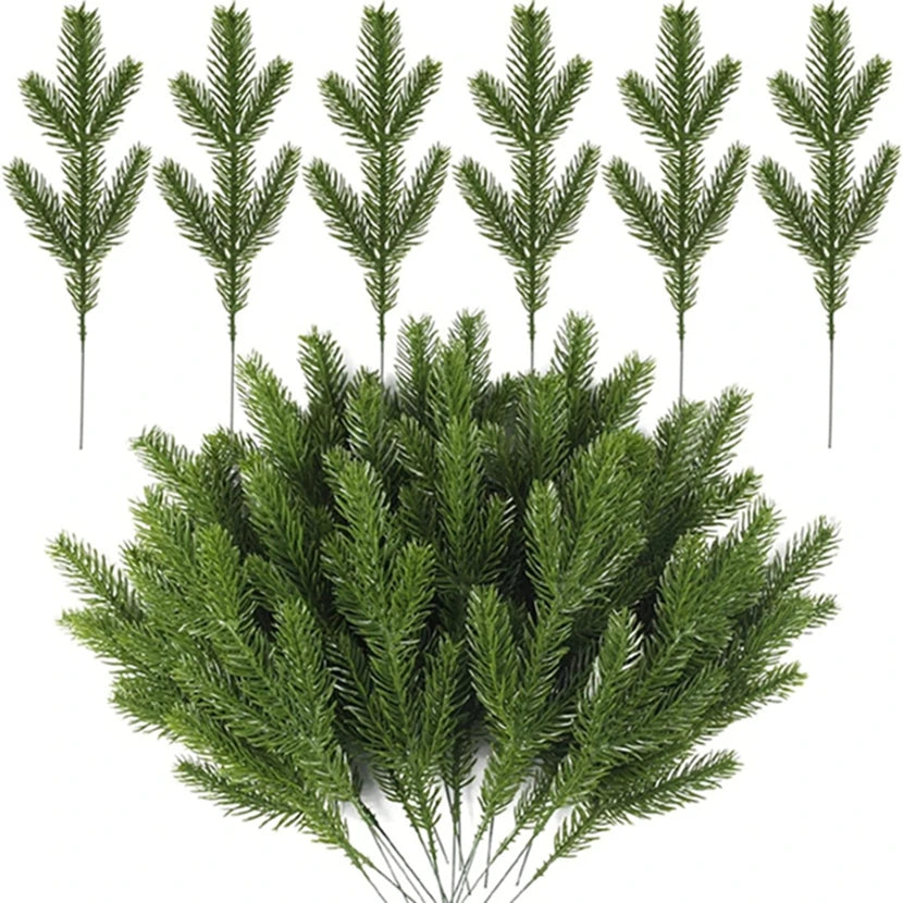 TTCY Artificial Mini Christmas Tree Branches 10/30 Pcs Artificial Plant Branches Babs