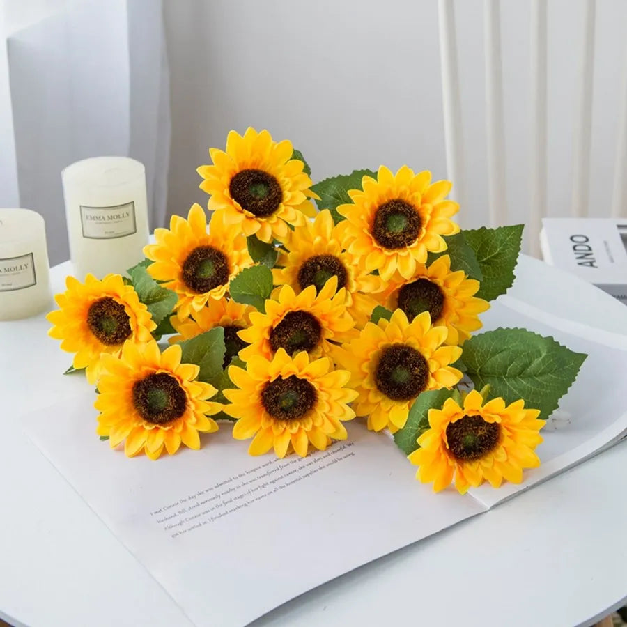 Artificial Silk Sunflowers 1/3/5 Pcs – Wedding & Home Décor Artificial Silk Flowers Babs