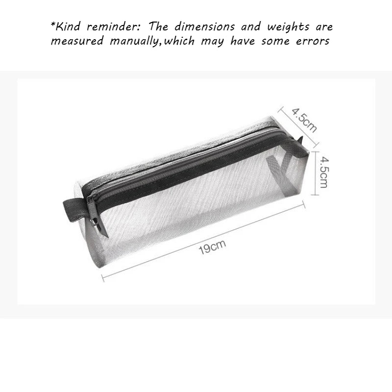 Transparent Mesh Pencil Case | Large Capacity Nylon Stationery Bag Mesh Pencil Case Babs