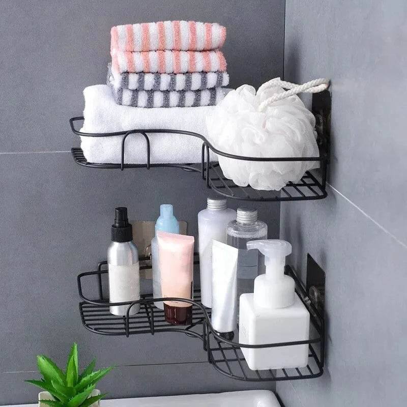 No-Drill Wall-Mounted Metal Storage Rack – Kitchen & Bathroom Wall-Mounted Storage Rack Babs