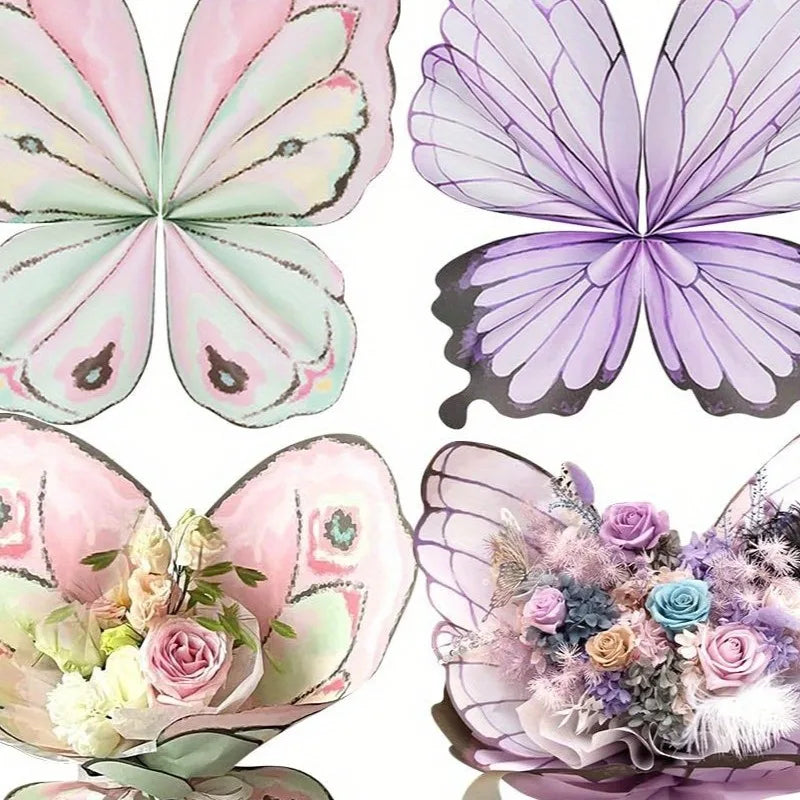 20pcs Butterfly Floral Kraft Wrapping Paper – Bouquet Gift Sheets Floral Wrapping Paper Babs
