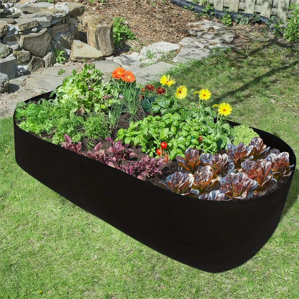 Breathable Fabric Raised Garden Bed | Rectangular Grow Bag Fabric Grow Bag Babs