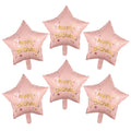 6-Pack 18" Star Foil Balloons – Birthday & Baby Shower Décor Party Foil Balloons Babs Pink 18inch