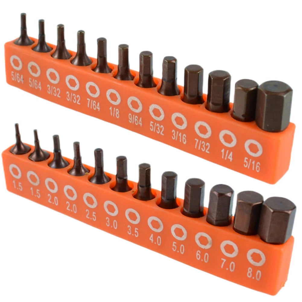 Magnetic Hex Screwdriver Bit Set 25mm 1/4" Shank – 12 or 24 Pcs Screwdriver Bit Set Babs A