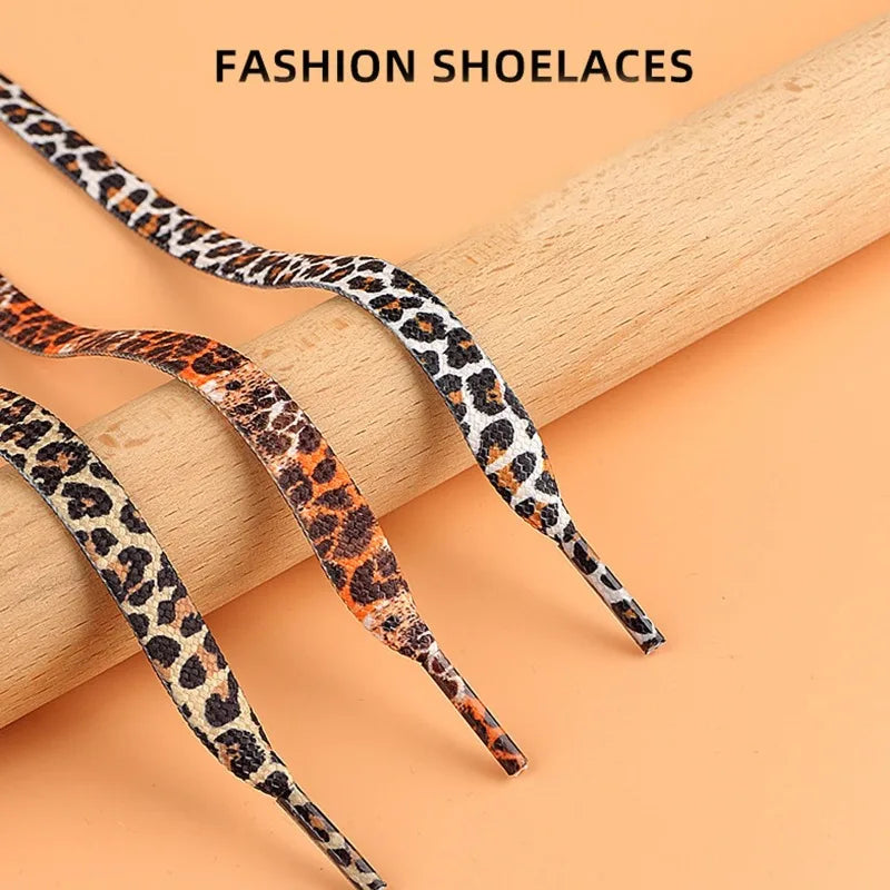Leopard Print Flat Shoelaces – 1 Pair for Men & Women Fashion Shoelaces Babs