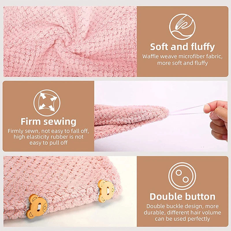 Microfiber Hair Towel Turban – Quick-Dry Super Absorbent Cap Microfiber Hair Turban Babs