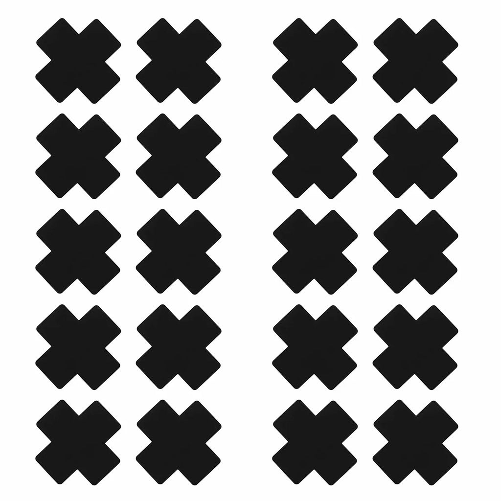 20-Pack Black Satin Cross Nipple Covers – Self-Adhesive Pasties Breast Pasties Babs black One size