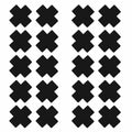 20-Pack Black Satin Cross Nipple Covers – Self-Adhesive Pasties Breast Pasties Babs black One size