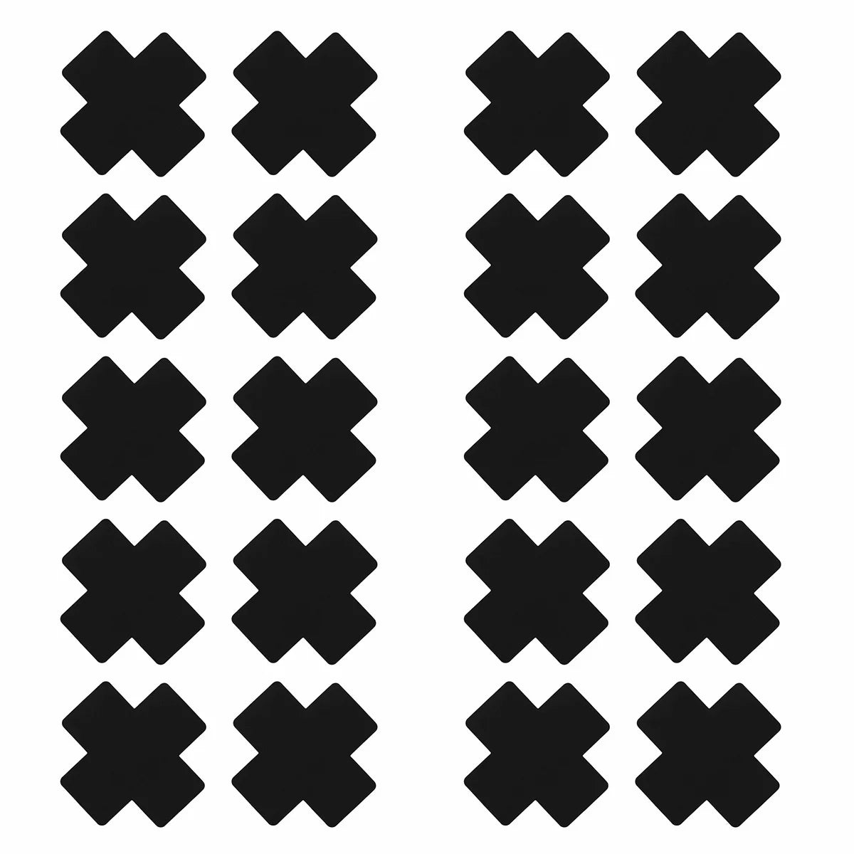 20-Pack Black Satin Cross Nipple Covers – Self-Adhesive Pasties Breast Pasties Babs black One size