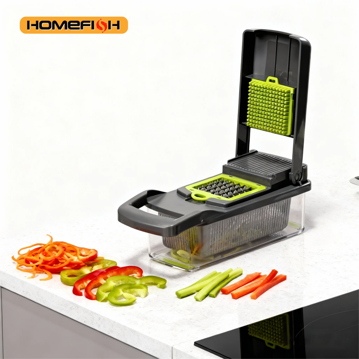 Multi-Function Vegetable Slicer & Shredder with Basket Vegetable Slicer Grater Babs