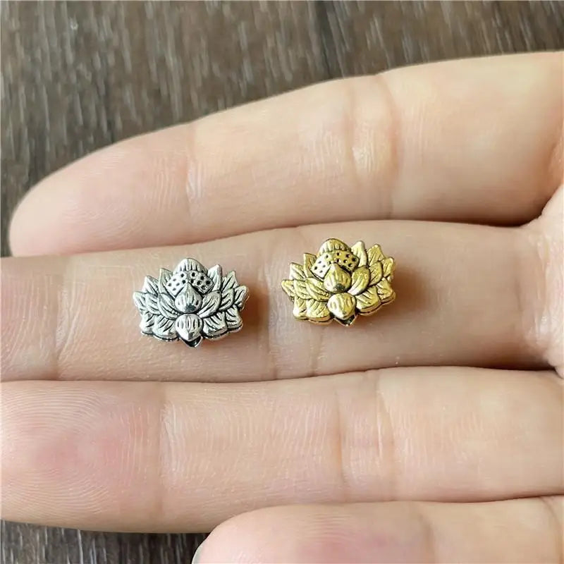50pcs Lotus Flower Spacer Beads – Zinc Alloy Jewelry Making Jewelry Spacer Beads Babs