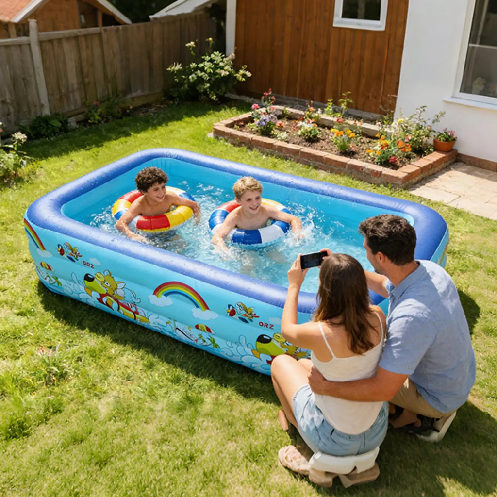 Inflatable Kids Swimming Pool – Family Backyard Pool S/M/L Inflatable Swimming Pool Babs