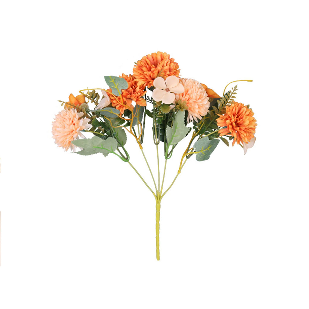 Silk Ball Chrysanthemum Artificial Flower – Wedding & Home Decor Artificial Silk Flower Babs Orange 1pc