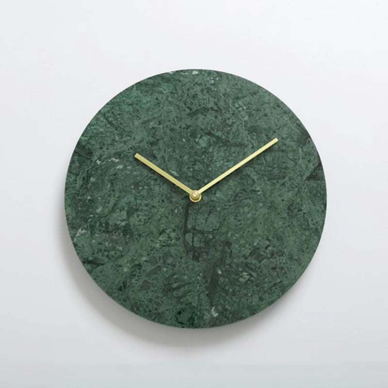 Nordic Large Marble Wall Clock – Silent Quartz, Modern Décor Wall Clock Babs Style A Green 12 inch