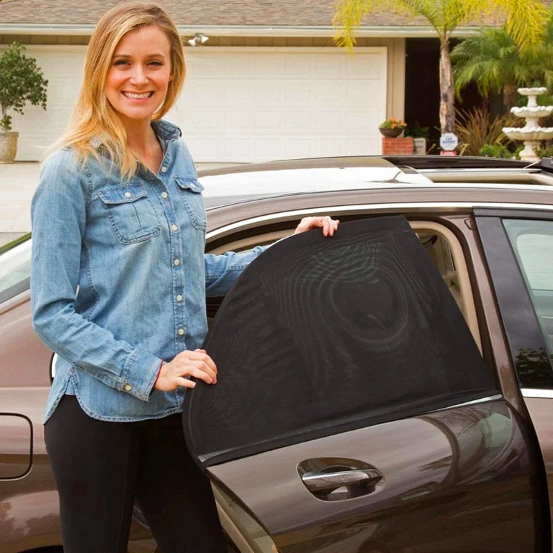 Car Side Window Sun Shade UV Mesh Curtain – 2 Pack Universal Car Window Sun Shade Babs