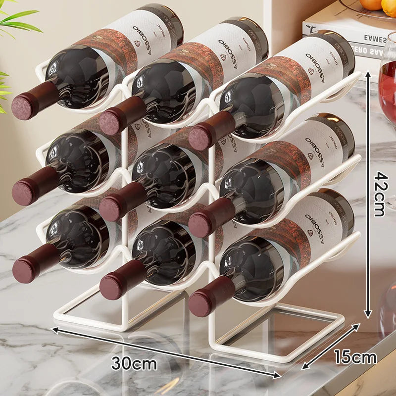 Decorative Iron Wine Rack – Luxury Modern Display Holder Decorative Wine Rack Babs White-3 Layers