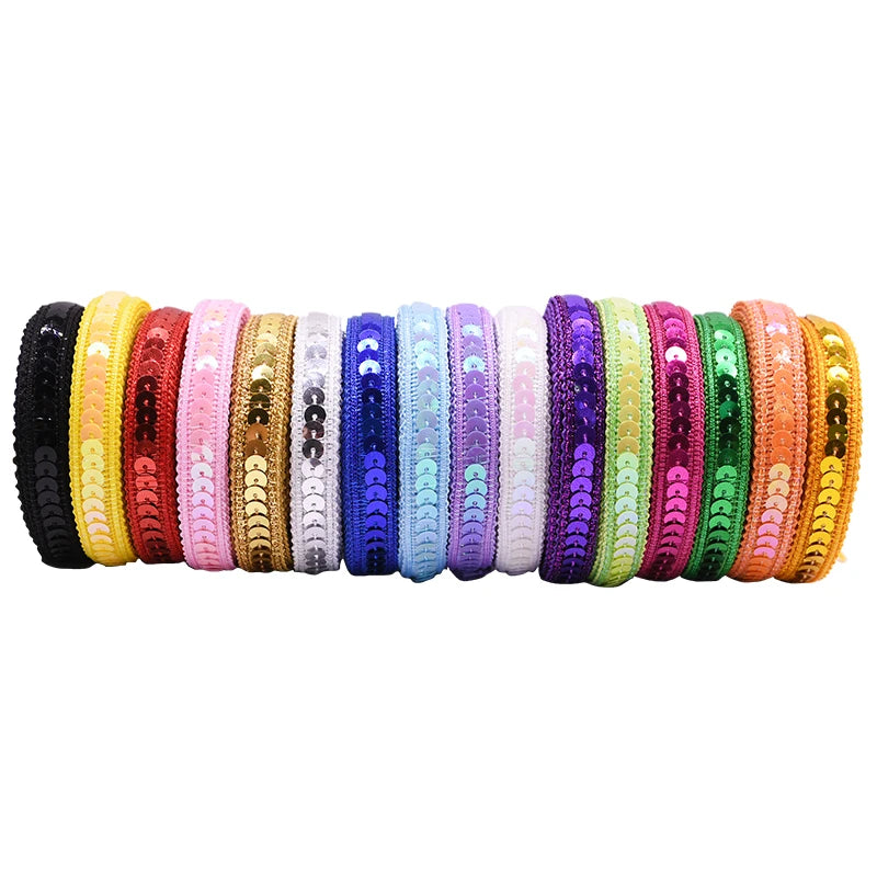 5M Sequin Ribbon Lace Trim 12mm – Bridal DIY Sewing Craft Sequin Lace Trim Babs