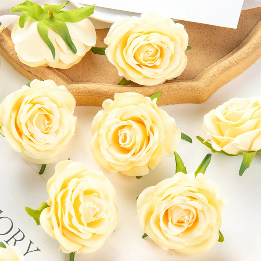Silk Artificial Rose Heads 5/10pcs – Wedding & DIY Décor Artificial Flower Heads Babs