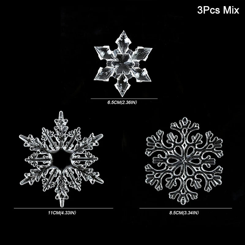 3-Pack Transparent Acrylic Snowflake Christmas Tree Ornaments Christmas Tree Ornaments Babs Mix