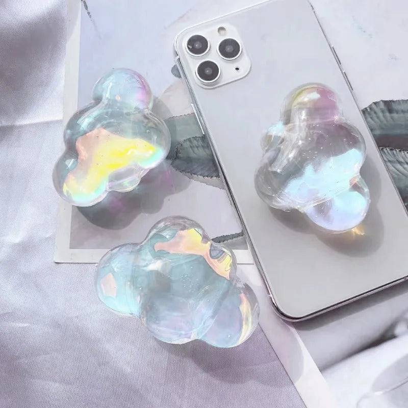 3D Laser Cloud Foldable Phone Finger Grip Holder | Korean Style Phone Finger Grip Babs