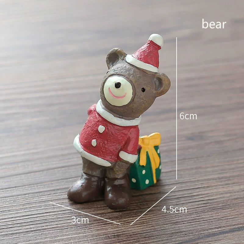 Mini Santa & Elk Resin Christmas Ornament – Holiday Decor Christmas Resin Ornament Babs bear Yellow