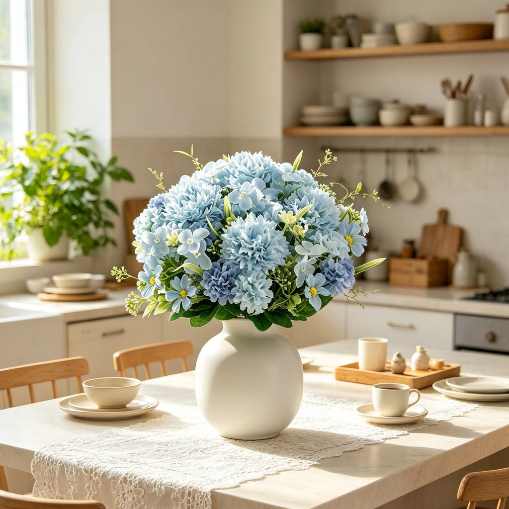 Silk Chrysanthemum Artificial Flowers 3/6 Pcs – Wedding Décor Artificial Silk Flowers Babs