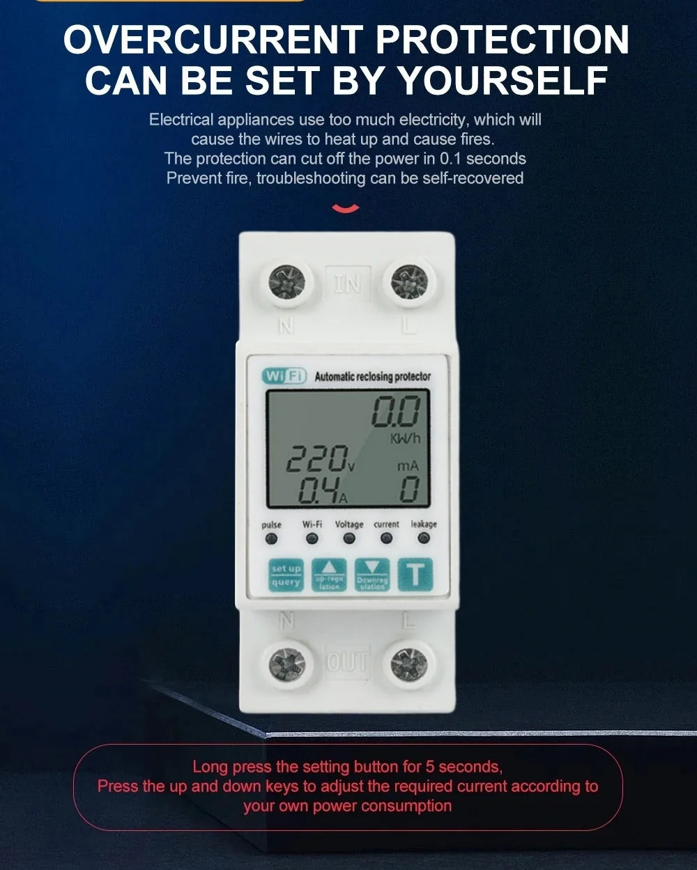 SmartLife Tuya WiFi Circuit Breaker 63A – Energy Meter & Timer Smart Circuit Breaker Babs 1-63A