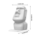 Moai Easter Island Statue Glasses & Phone Holder Ornament Desk Organizer Ornament Babs White