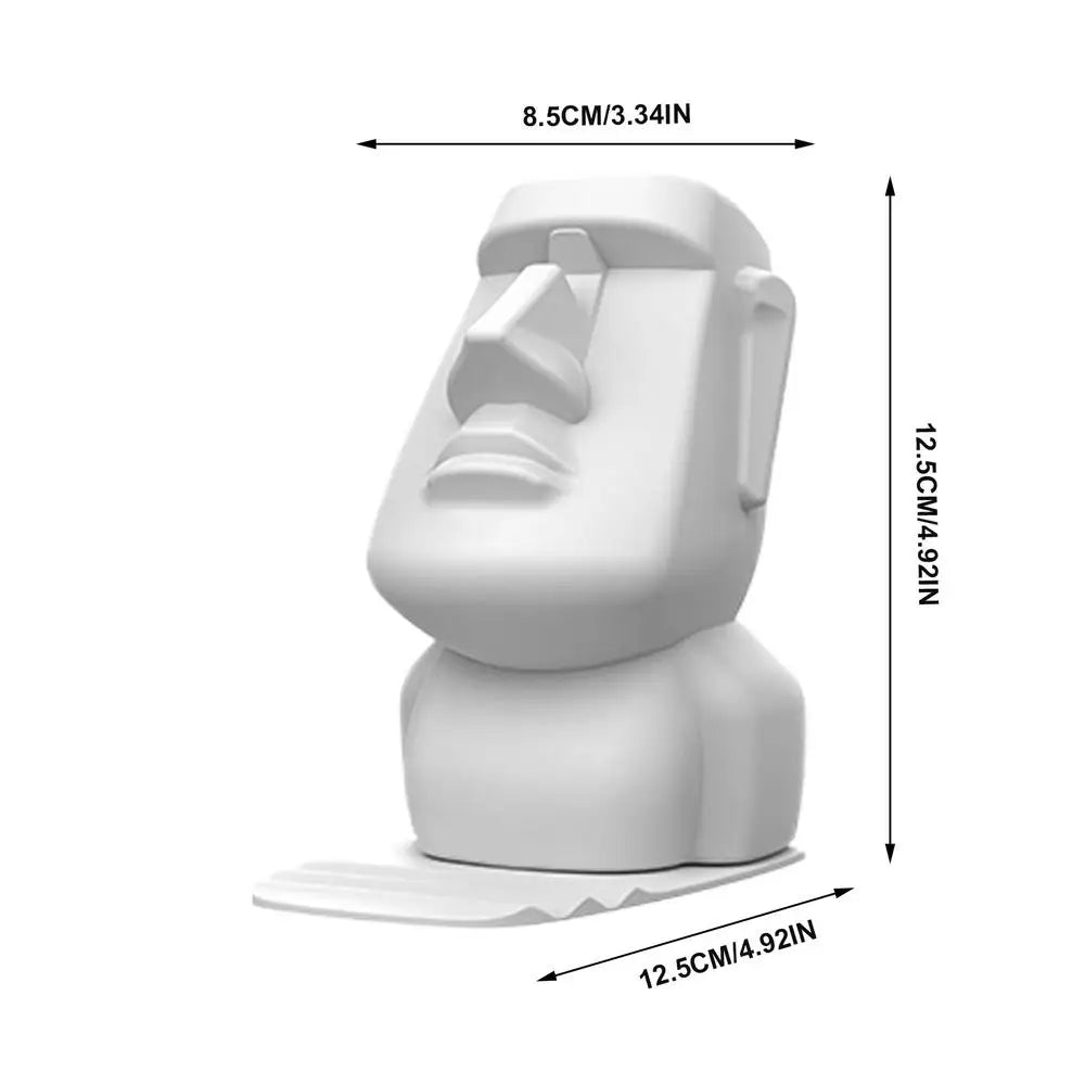 Moai Easter Island Statue Glasses & Phone Holder Ornament Desk Organizer Ornament Babs White