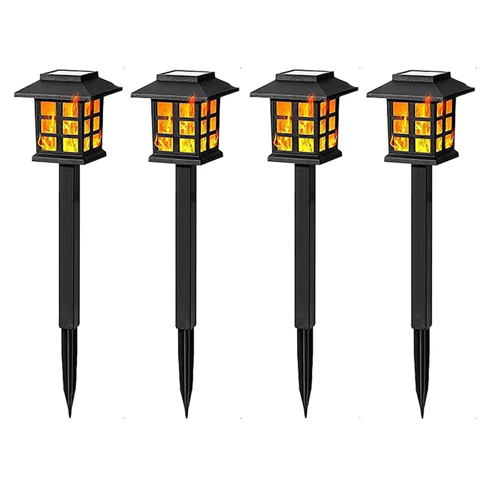 Solar Flame Torch Lights 10 LED Flickering Outdoor Garden Lamp Solar Garden Torch Babs 4PCS