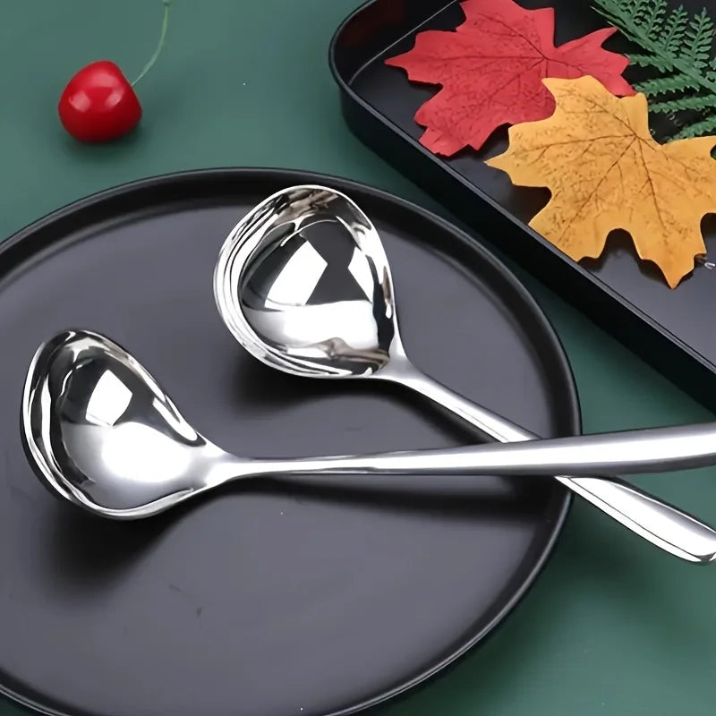 Stainless Steel Large Spoon – Long Handle Soup & Porridge Kitchen Serving Spoon Babs