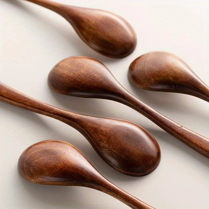 Japanese Wooden Spoons – Soup, Dessert, Honey & Coffee Stirrer Wooden Spoon Set Babs