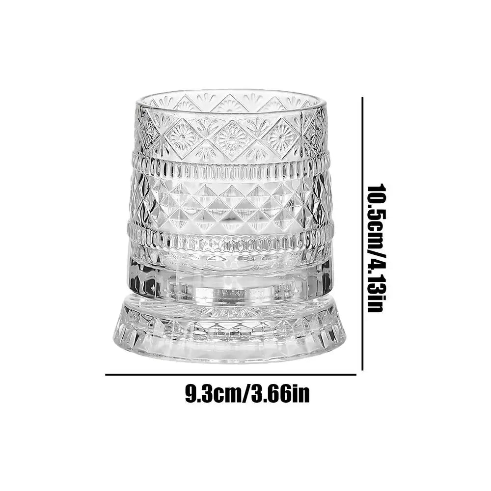 Rotating Crystal Whiskey Glass with Base | 360° Spin Crystal Whiskey Glass Babs Clear 201 to 300ml