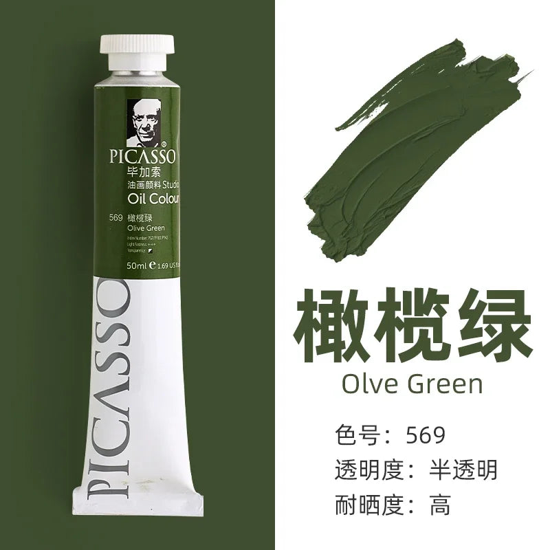 50ml Large Tube Oil Paints – Non-Toxic, Mixable Art Supplies Oil Paint Set Babs 50ml 10