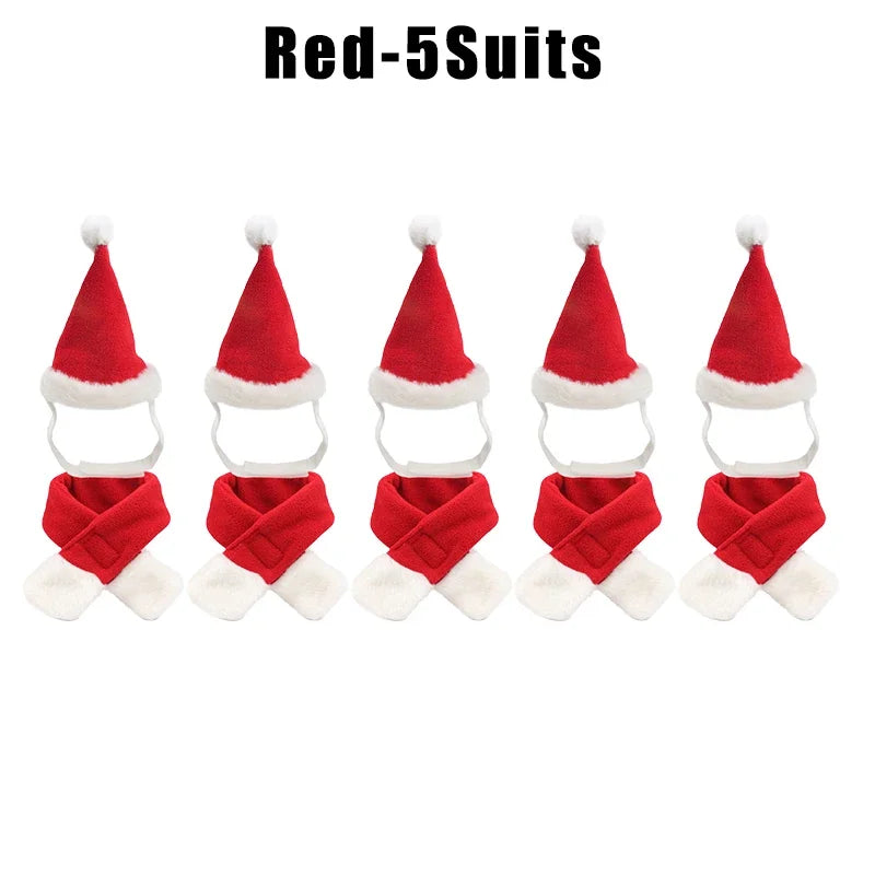Cat Christmas Hat & Scarf Set – Holiday Pet Costume & Photo Prop Pet Holiday Costume Babs 5Suits