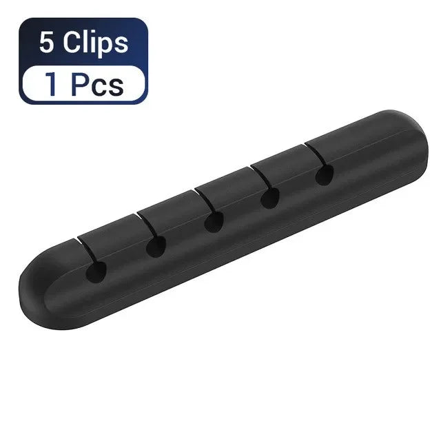 Silicone Cable Organizer Clips – USB Cable Winder & Desk Tidy Cable Management Clips Babs 5CB