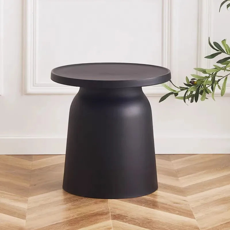 Nordic Round Coffee Table with Storage | Modern Living Room Round Coffee Table Babs Black-Small